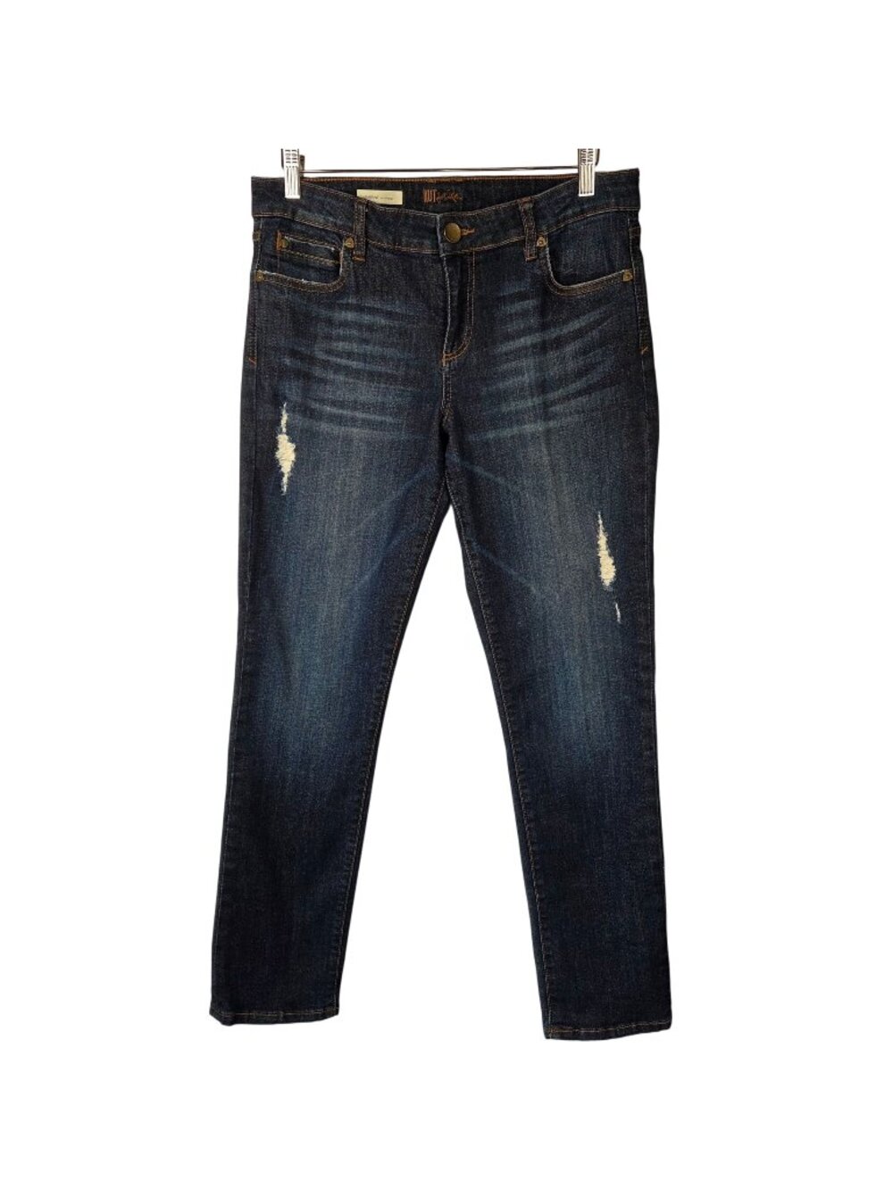 Kut From The Kloth Catherine Boyfriend Distressed Jeans Size 10 Med Wash